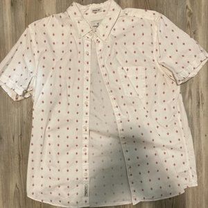 White Patterned American Eagle Button Down Shirt Size L